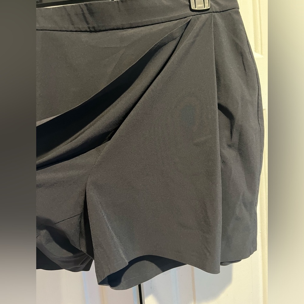Athleta Wrap Front Skort / Solid Black With Zip P… - image 3